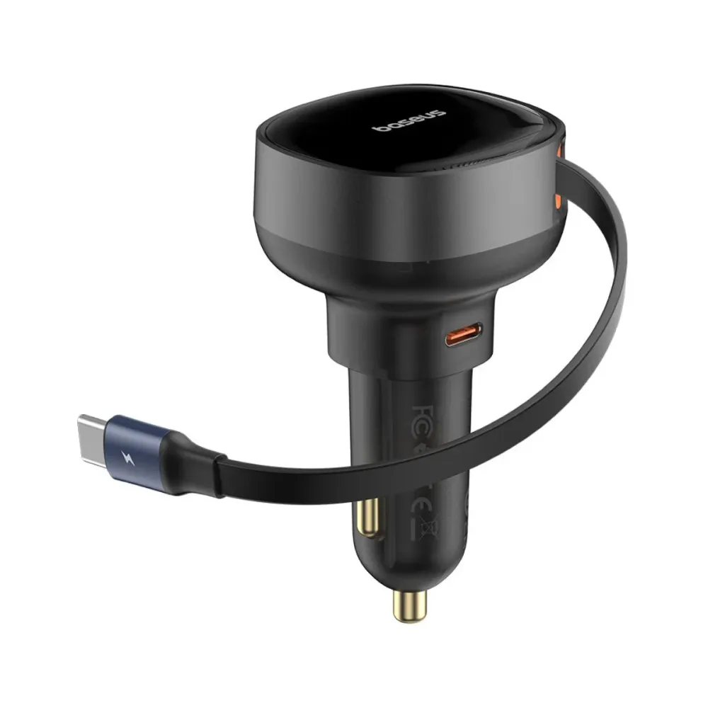 Carregador Isqueiro Baseus Enjoyment Pro Type-C 60W Preto