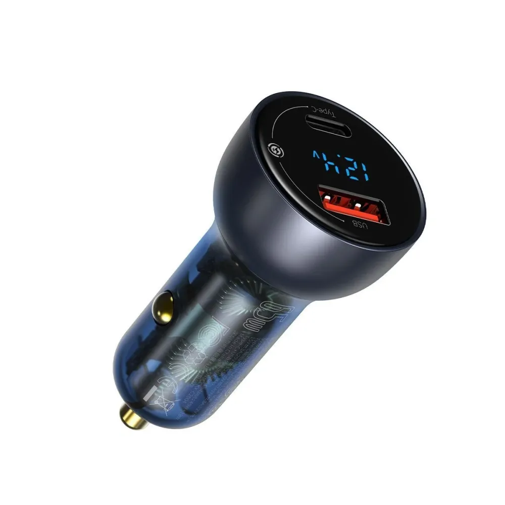 Carregador Isqueiro Baseus QC+PPS Quick Charger 65W Cinzento