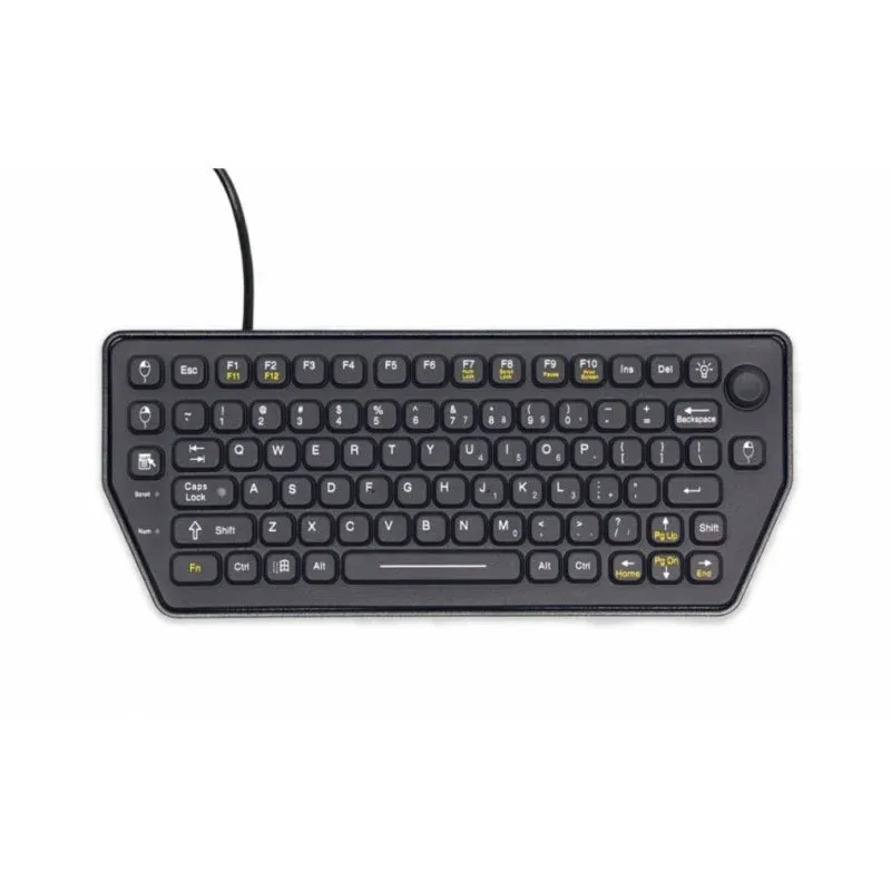 Teclado Gamber-Johnson 7300-0171 Mini com fio USB retroiluminação vermelha