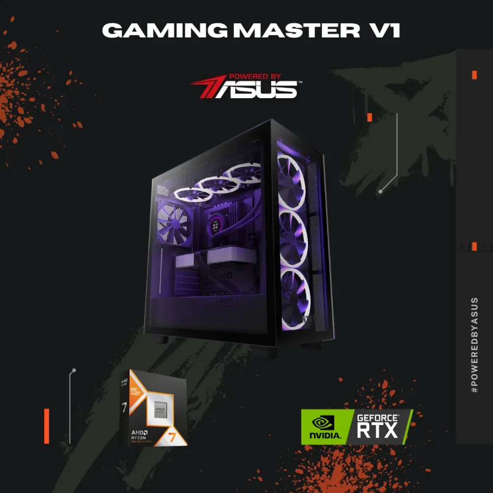 Computador Gaming Master V1 Powered By ASUS Ryzen 7 9800X3D 64GB 2TB SSD RX 9070 XT