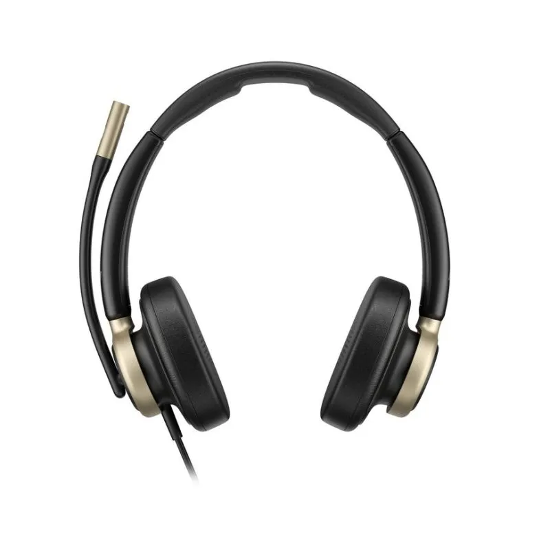Auriculares Poly Mission 820 com cabo USB-C, cancelamento ativo de ruído, escritório, preto