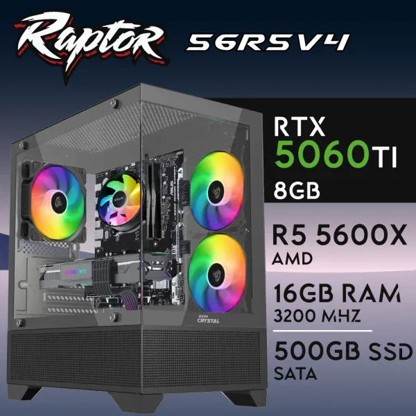 PC Gaming RAPTOR-56R5V4 - R5 5600X | RTX5060Ti 8GB | 16GB | SSD 512