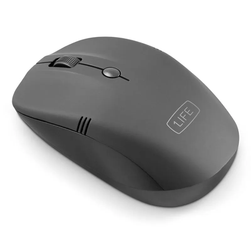 Rato sem fios 1Life com ajuste de sensibilidade de 1600 DPI, preto, ótico e leve