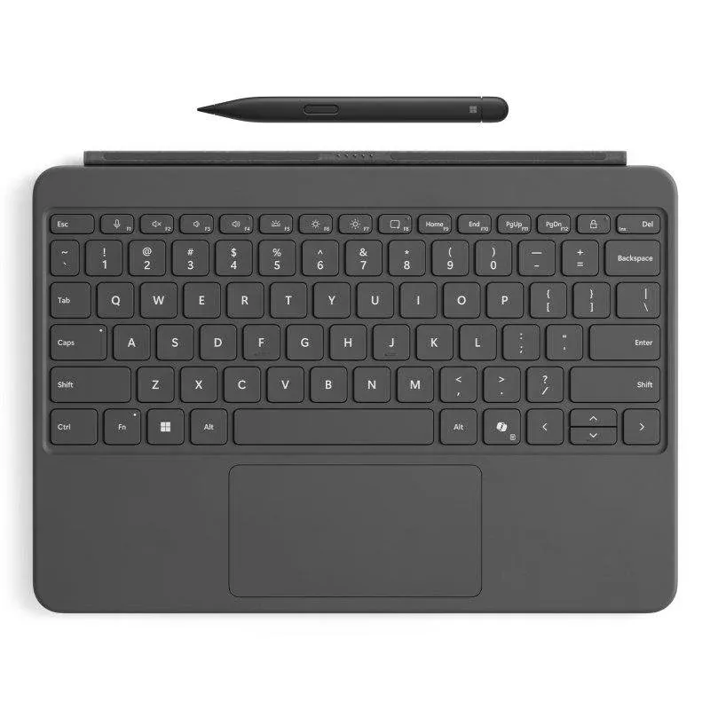 Teclado Microsoft Surface Pro 12 cinzento com stylus e touchpad