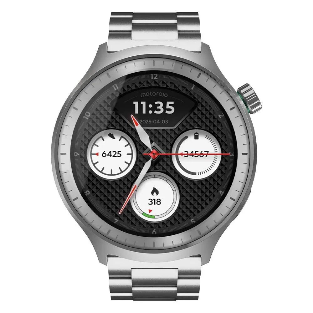 Smartwatch Motorola Moto Watch Matte Silver + PANTONE Herbal Garden Band
