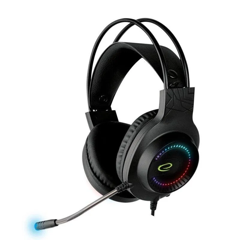 Auriculares Esperanza Egh7100 com fio USB 2.0 Gaming LED RGB Preto