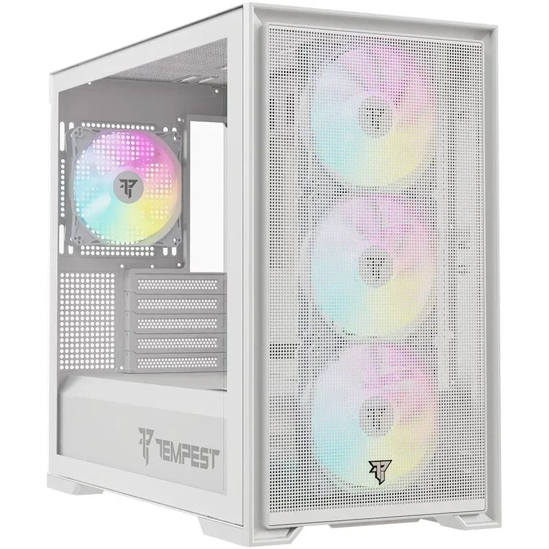 Caixa de Computador Tempest Airflow Stronghold ARGB M-ATX Branca