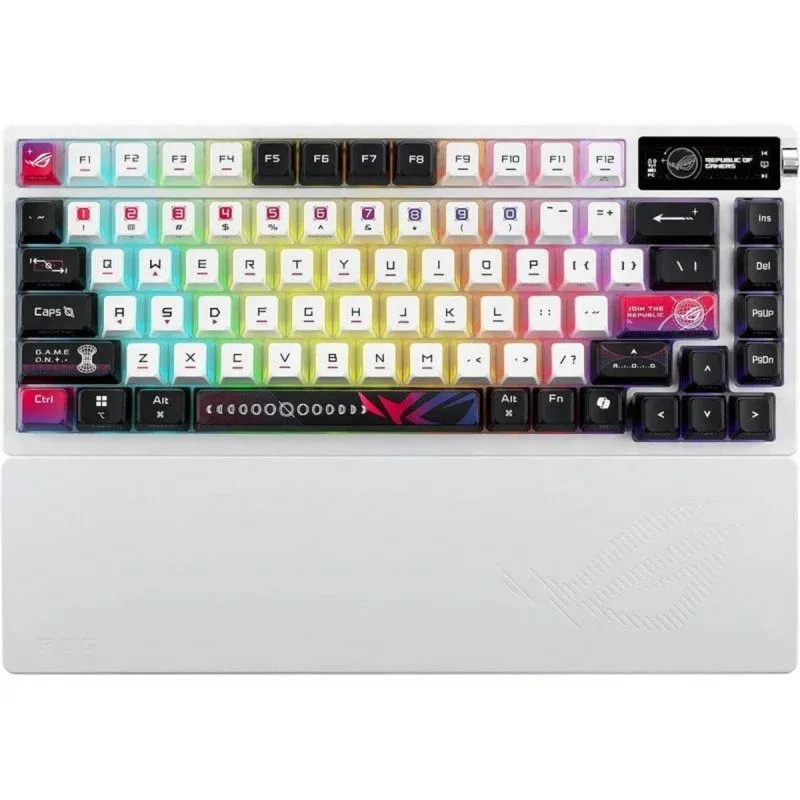 ASUS ROG Azoth X Teclado Sem Fios 75% OLED RGB NX Snow V2 Macros PBT QWERTY Branco