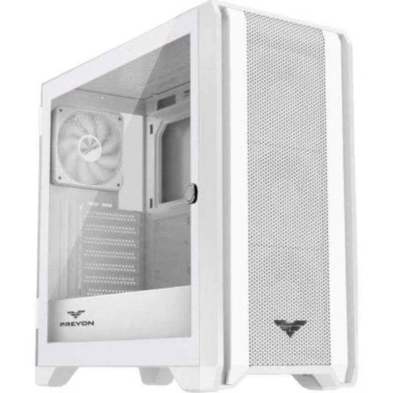 Caja PC Preyon Nest Windy ATX Vidro Temperado Branco ARGB 4 Ventoinhas PWM USB-C