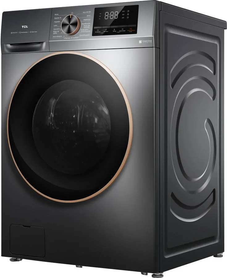 Máquina de Lavar Roupa TCL FP1012SA0ES (10 kg - 1200 RPM - Cinzento)