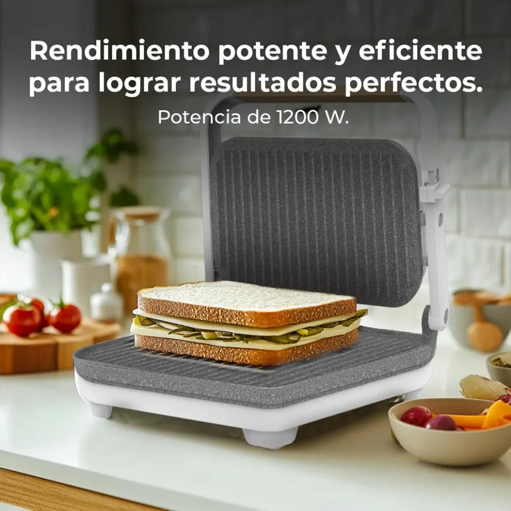 Grelhador Elétrico Rock And Grill 1300 Wood W 1300W Branco