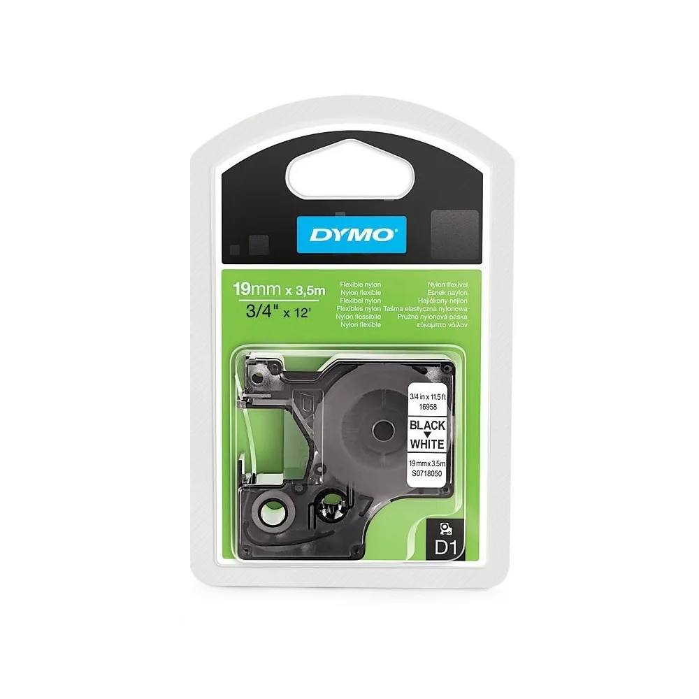 Fita Preto Sobre Branco (3,5 mts/1,9cm) - DYMO