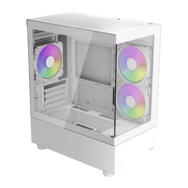 Caixa Micro-ATX Aerocool Viewport Mini Vidro Temperado Branco