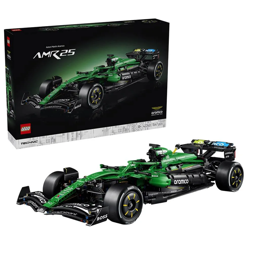 LEGO Technic: Carro de F1 Aston Martin Aramco AMR25 | Idades 18+ | 1547 Peças | Item 42240