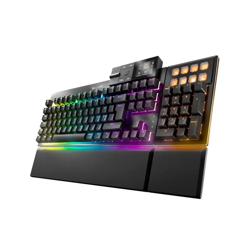 Teclado Be quiet Dark Mount Silent Linear DE ISO mecânico com RGB e descanso de pulso