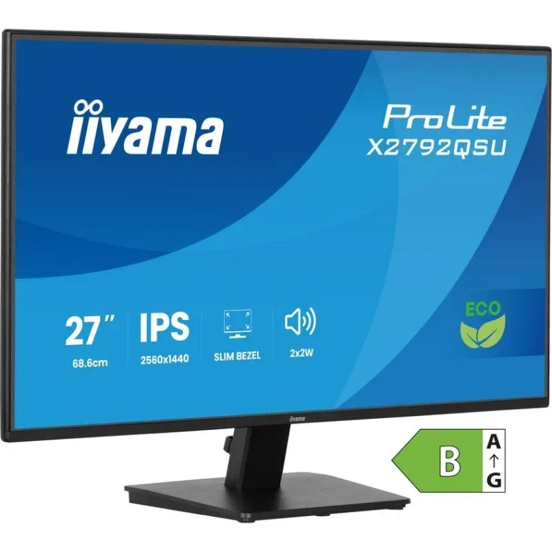 iiyama ProLite X2792QSU-B1 Monitor 27" Quad HD 120Hz IPS 3ms com Altifalantes, USB, HDMI e DisplayPort