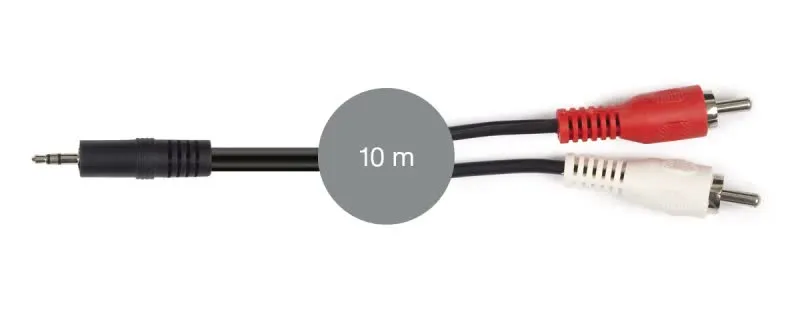 Cabo Jack 3,5mm Macho - 2 RCA Macho 10m - AA-727-10