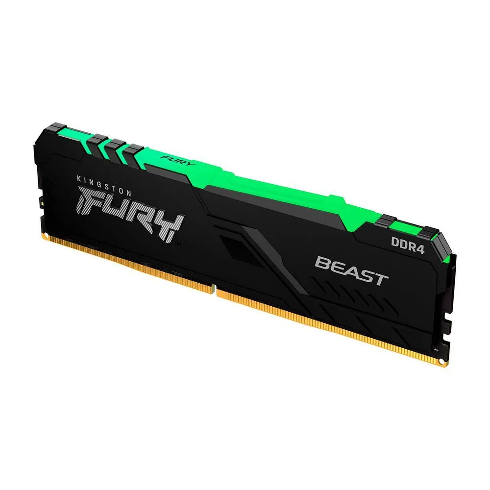 Memória RAM UDIMM Kingston Fury Beast 16GB (1x16GB) DDR4-3200MHz (Intel XMP) CL16 (16-20-20) 1.35V Preta