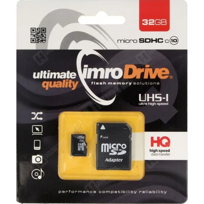 Memória flash AVIZAR IMRO 10/32G UHS-I ADP 32GB MicroSDHC UHS-I Classe 10