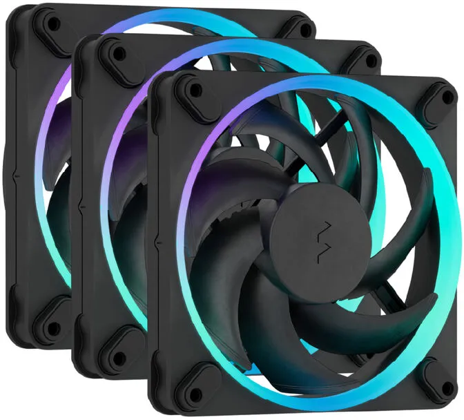 Ventoinha Fractal Design Momentum 12 120mm 2200RPM 8 Pinos RGB Preta (3 Pack)