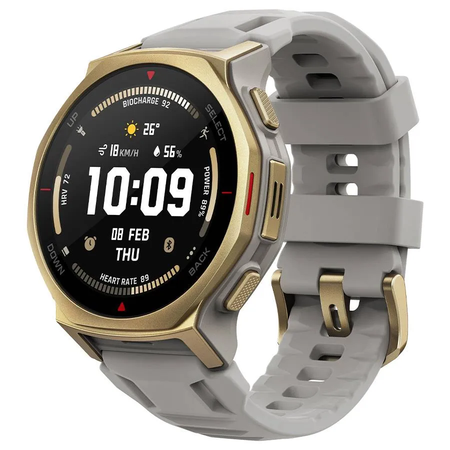 Smartwatch Amazfit T-Rex 3 Pro | 44mm | 10ATM | GPS com Mapas | 180 Modos Desporto | Rastreamento Saúde e Sono | Arctic Gold