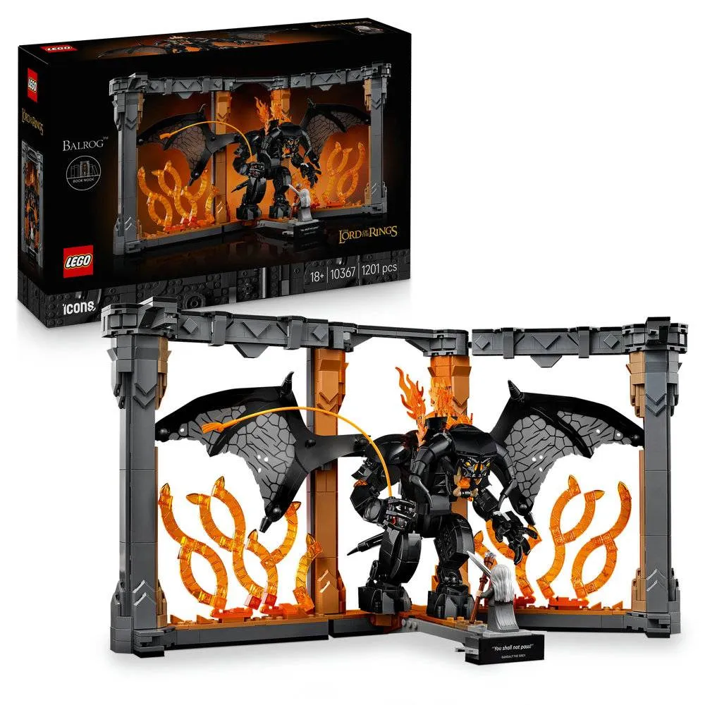 LEGO Icons: Book Nook O Senhor dos Anéis: Balrog | Idades 18+ | 1201 Peças | Item 10367
