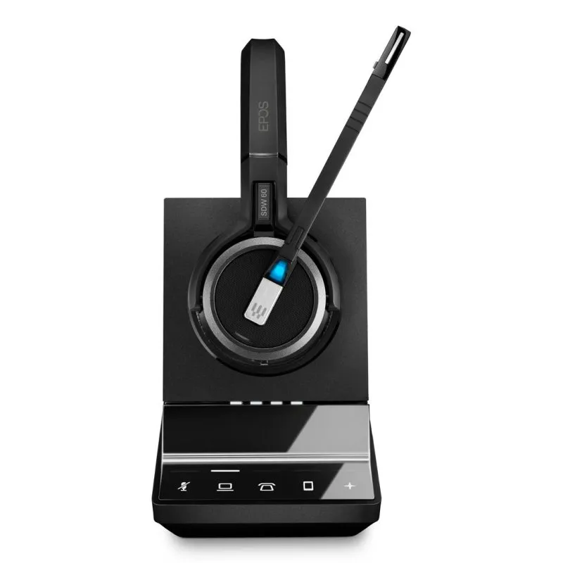Auriculares EPOS IMPACT SDW 5066 sem fios DECT com Cancelamento de Ruído, Microfone e Arco Preto