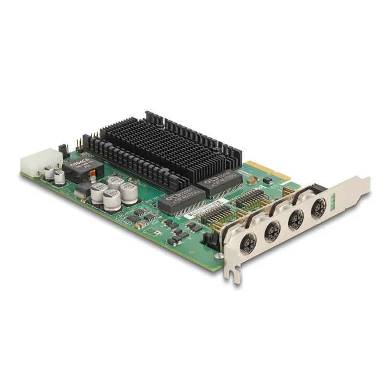 Tarjeta de Red Delock 86054 PCI Express 4 Portas 1000 Mbit/s PoE+