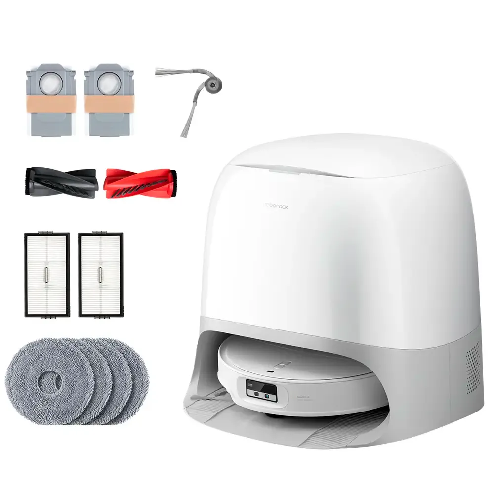 Aspirador Robô Roborock Qrevo Curv 2 ProX 25000Pa 6400mAh Branco + Estação de Esvaziamento Automático