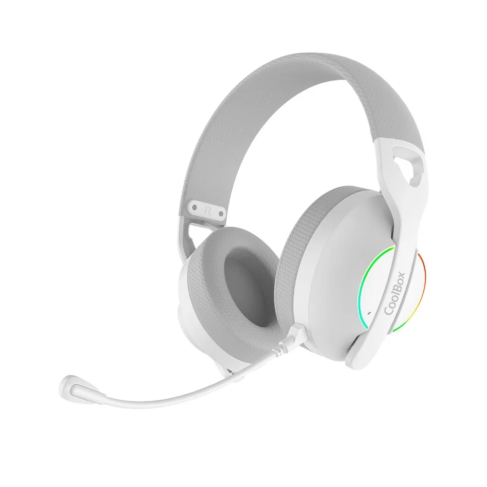 Auscultadores Headset Gaming WB01 RGB (Branco) - COOLBOX