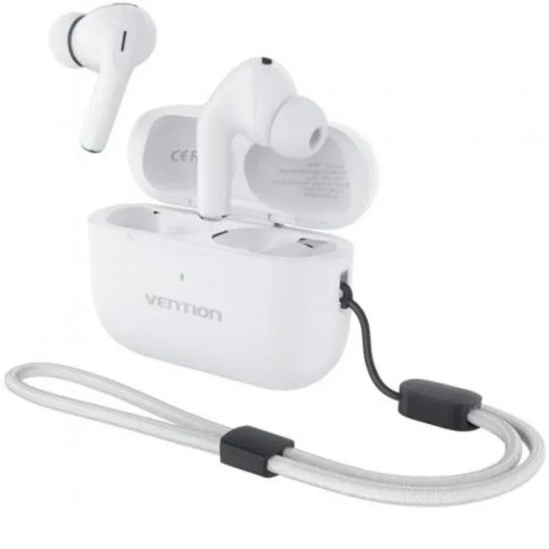 Auriculares Vention Echo Lite E11 Pro inalámbricos Bluetooth com Cancelamento de Ruído, USB-C, branco