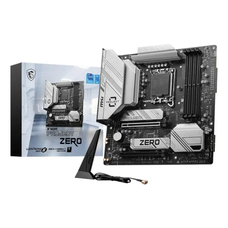 Motherboard MSI B760M PROJECT ZERO B760 LGA1700 DDR5 micro ATX WiFi 6E RGB