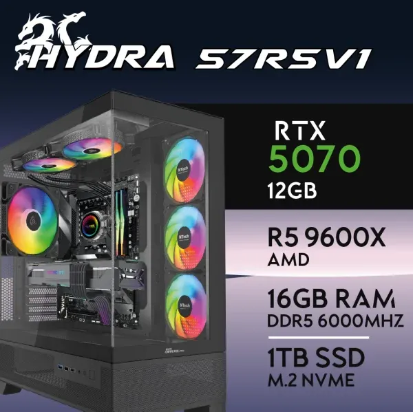 PC Gaming HYDRA-57R5V1 - R5 9600X | RTX5070 12GB | 16GB | M.2 1TB