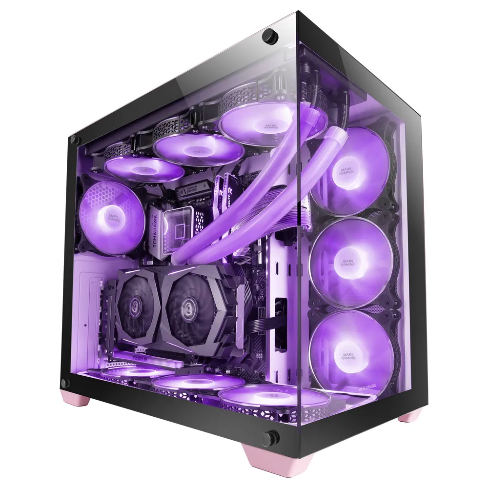 Caixa Extended-ATX Mars Gaming MCV4 Premium XXL Tempered Glass Rosa