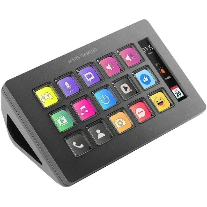 Mars Gaming MSD-One Stream Deck Slim 15 Teclas LCD Personalizáveis Preto