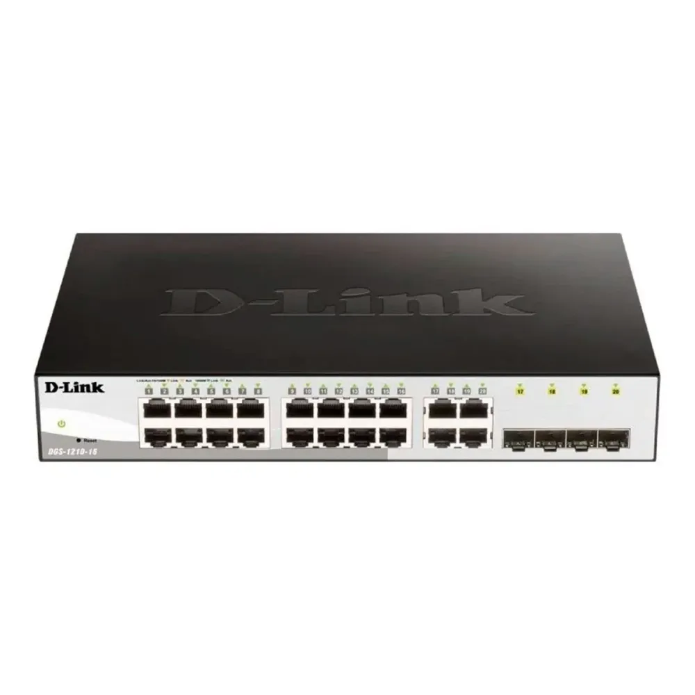 Switch D-Link DGS121016 16 Portas 10/100/1000 Mbps SFP Preto