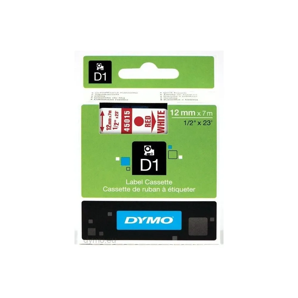 Fita Vermelho Sobre Branco (7 mts/0,9cm) – DYMO