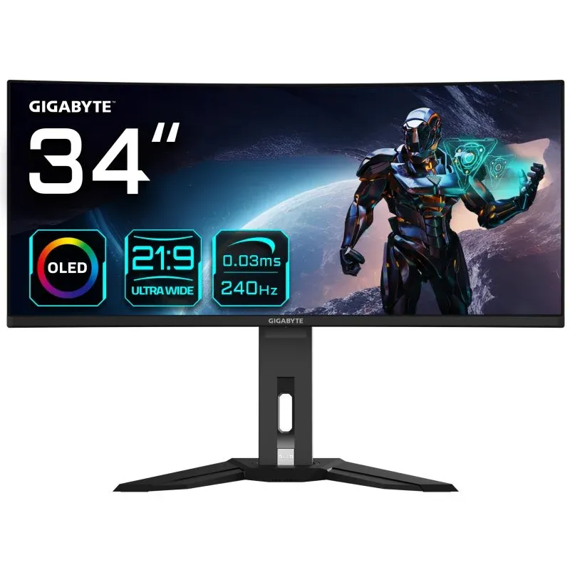 Monitor Gigabyte MO34WQC2 34" QD-OLED UltraWide QHD 240Hz FreeSync Premium Pro Curvo