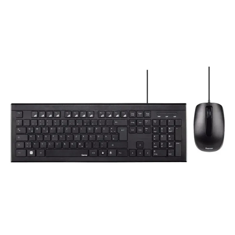 Hama Cortino Kit Teclado + Rato com Cabo Preto