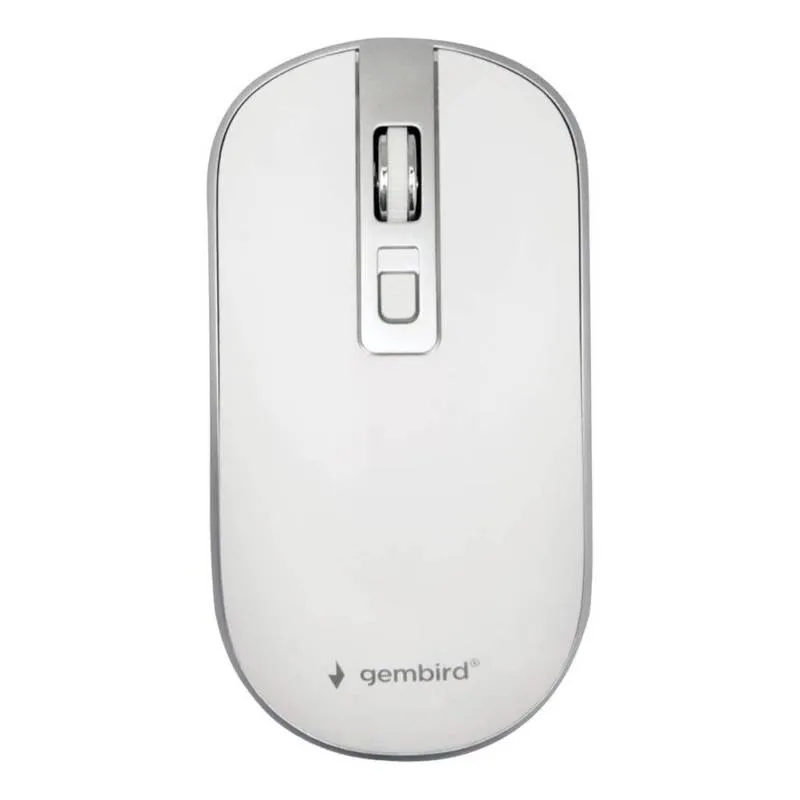 Rato Óptico Gembird MUSW-4B-06-WS Wireless 1600DPI Branco/Prateado