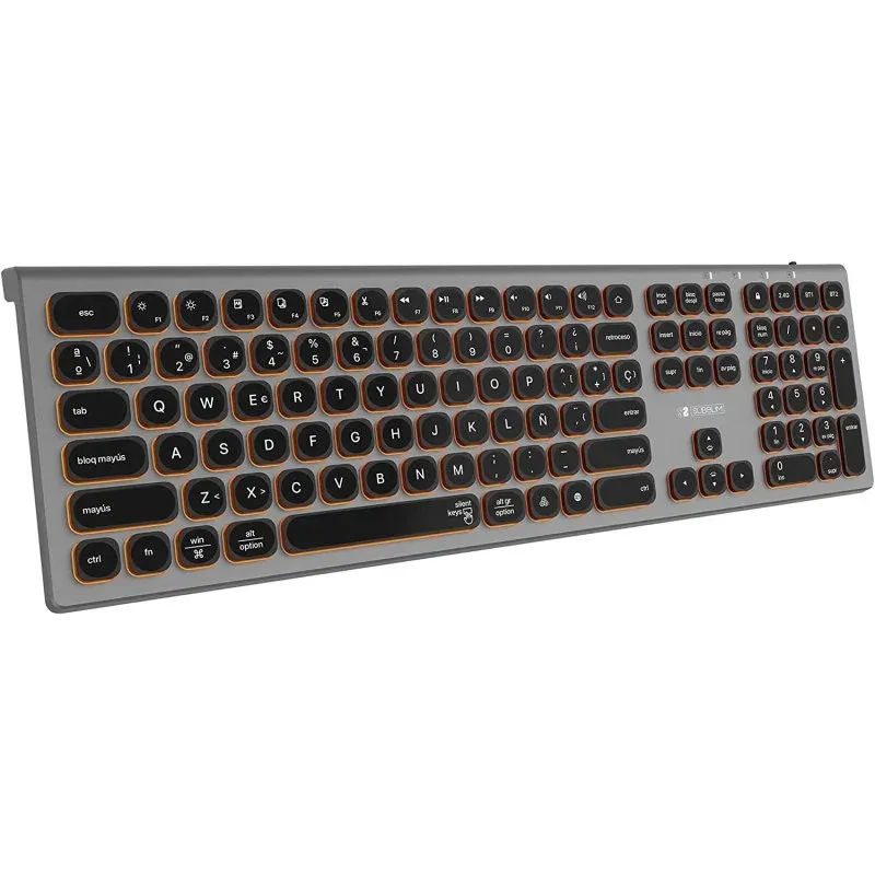 Subblim Master Teclado Retroiluminado Sem Fios Multi-Dispositivo Cinzento/Preto