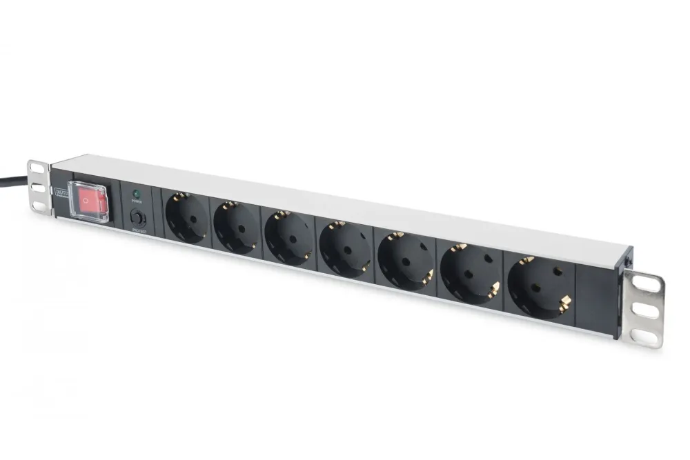 Digitus aluminum outlet strip with overload protection, 7 DN-95403
