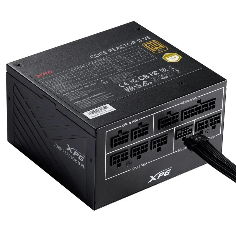 Fonte Alimentação XPG CORE REACTOR II VE Fonte de Alimentação ATX 3.1 Modular 650W 80 PLUS Gold