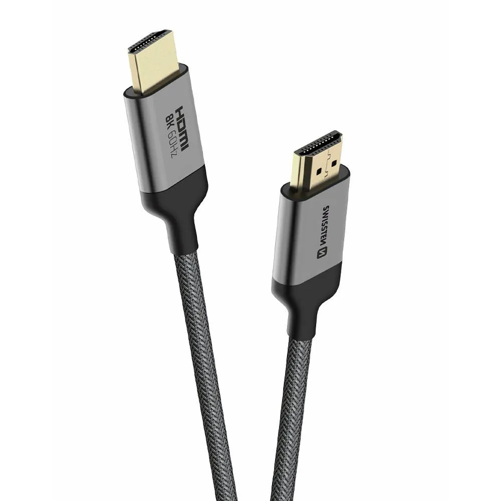 Cabo Swissten HDMI 2.1 Ultra HD 8K 60Hz 2m Cinza