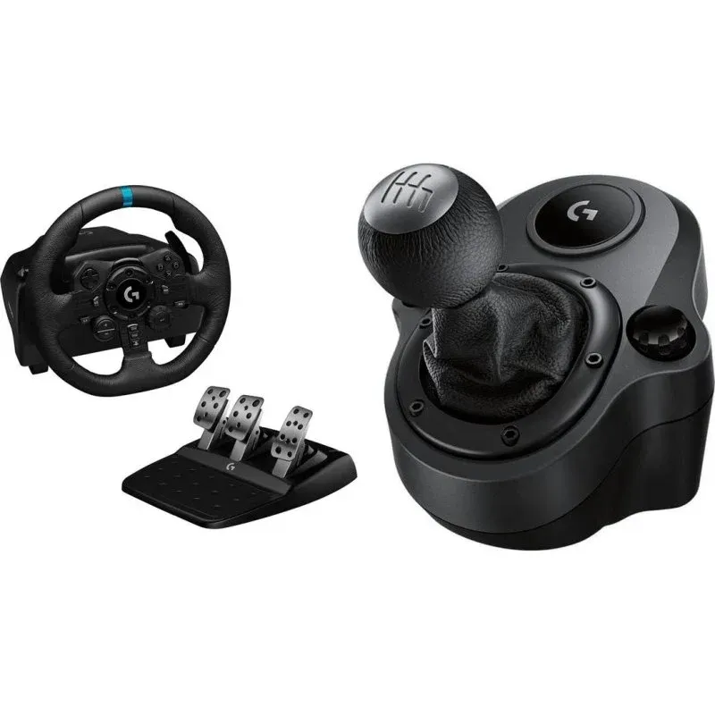 Volante Logitech G923 Driving Force com Shifter e Triple Pedal PS5/PS4/PC
