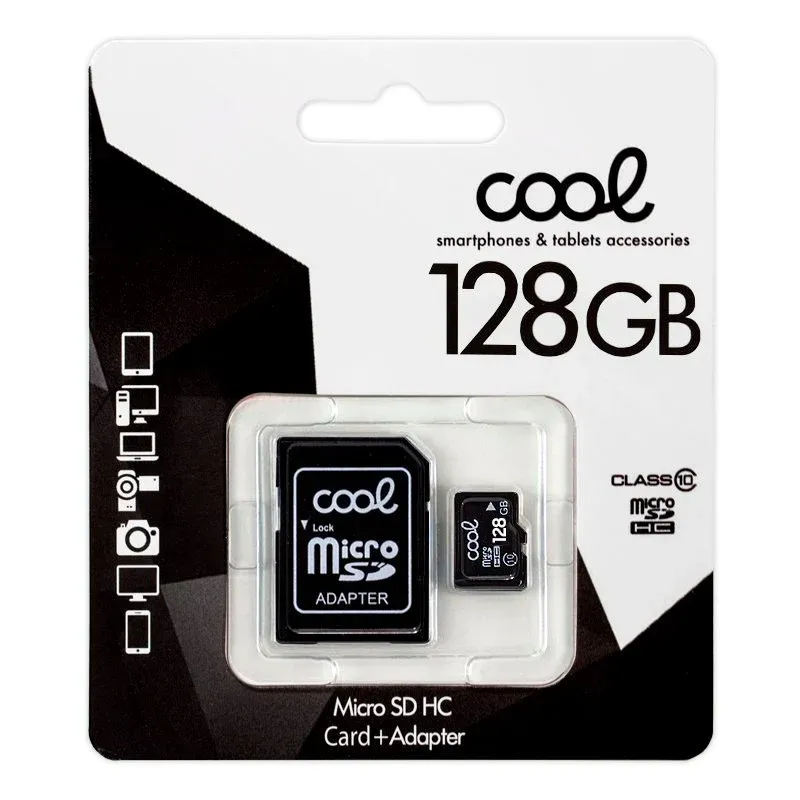Cool Cartão de Memória Micro SD HC 128GB Classe 10 + Adaptador