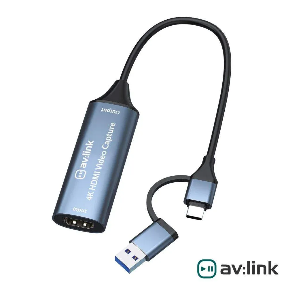 Placa captura hdmi p usb e usb-c 3.0 4k 30hz av link