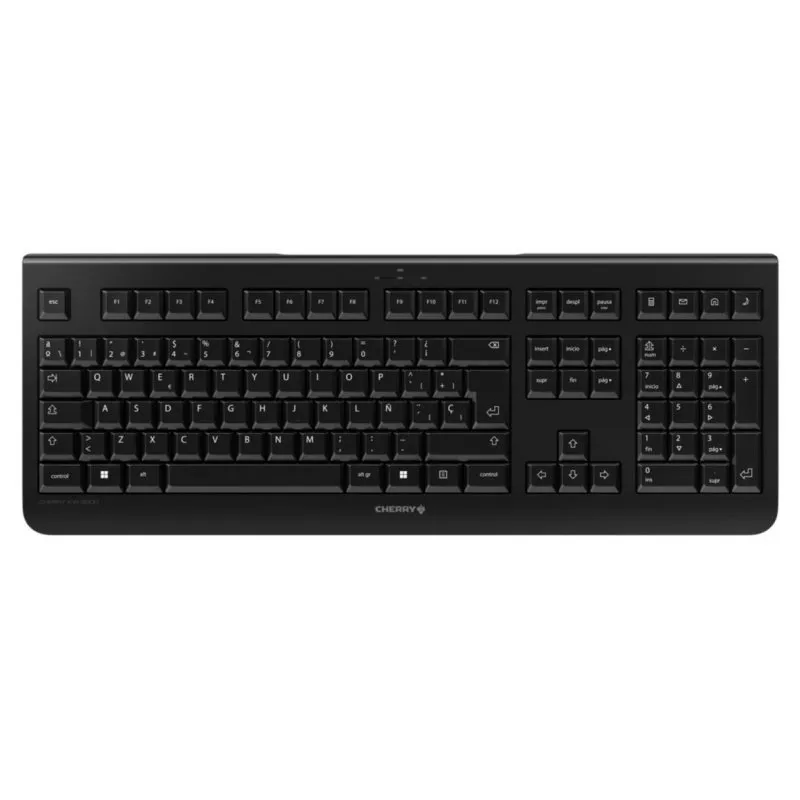 Teclado CHERRY KW 3000 sem fios full-size com descanso de pulso e teclas multimédia