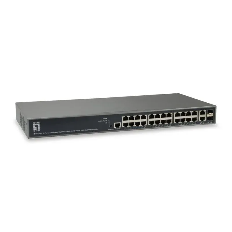 Switch LevelOne GEP-2682 Gestor L3 Gigabit Ethernet PoE Montagem em rack