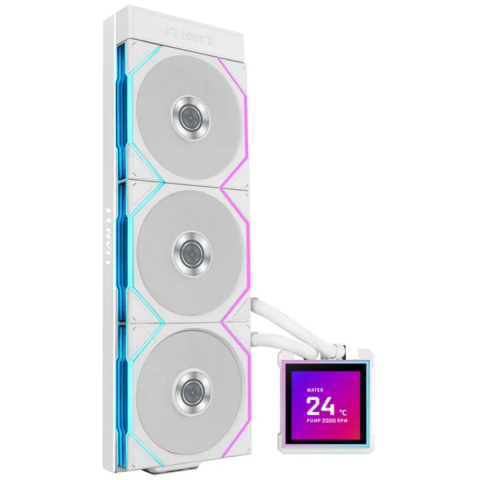 Water Cooler CPU AIO Lian Li HydroShift II LCD-S 360TL Wireless Branco - 360mm